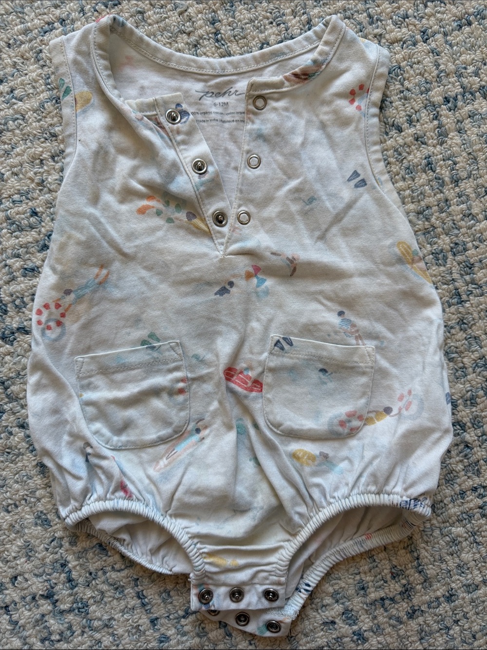 Pehr Baby Sleeveless One Piece Snaps 6-12 months Swimmers design